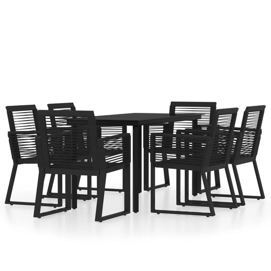 7 Piece Garden Dining Set Black 7 Piece Garden Dining Set Black
