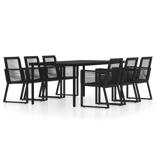 7 Piece Garden Dining Set Black 7 Piece Garden Dining Set Black