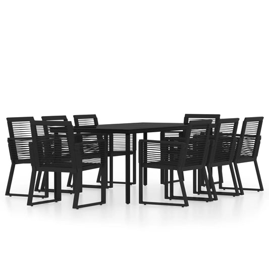 9 Piece Garden Dining Set Black 9 Piece Garden Dining Set Black