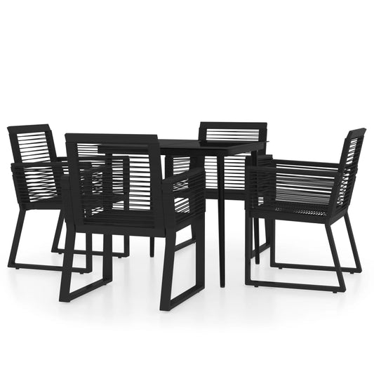 5 Piece Garden Dining Set Black 5 Piece Garden Dining Set Black