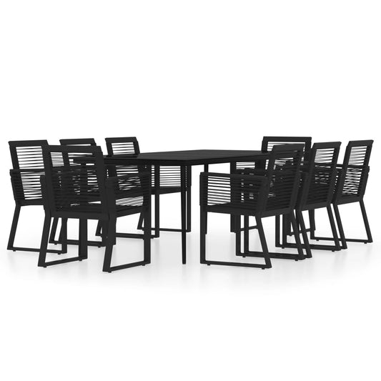 9 Piece Garden Dining Set Black 9 Piece Garden Dining Set Black