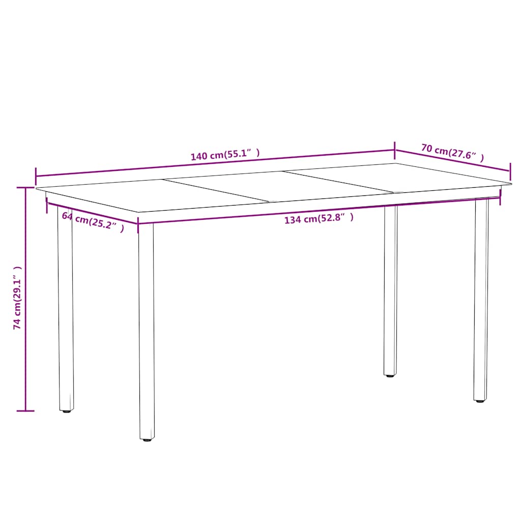 5 Piece Garden Dining Set Oak