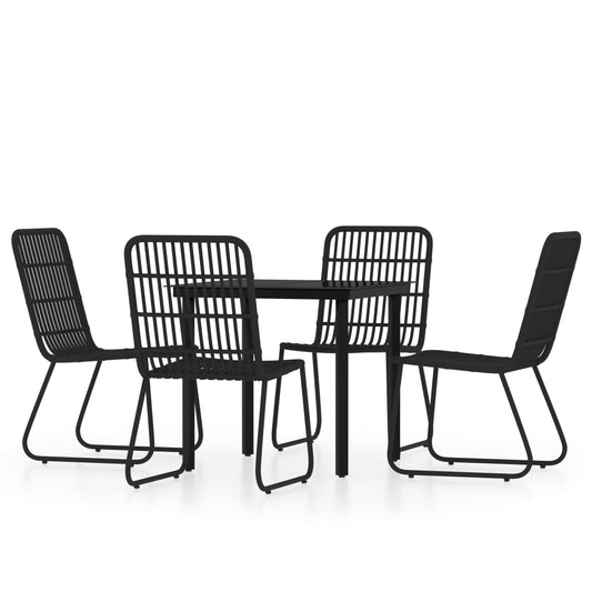 5 Piece Garden Dining Set Black 5 Piece Garden Dining Set Black
