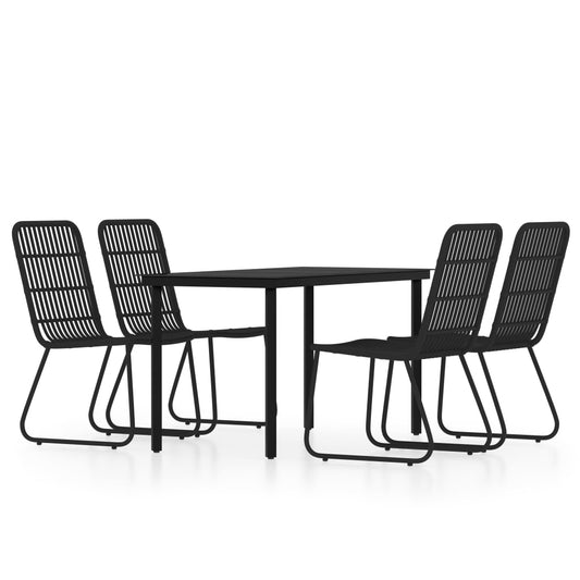 5 Piece Garden Dining Set Black 5 Piece Garden Dining Set Black