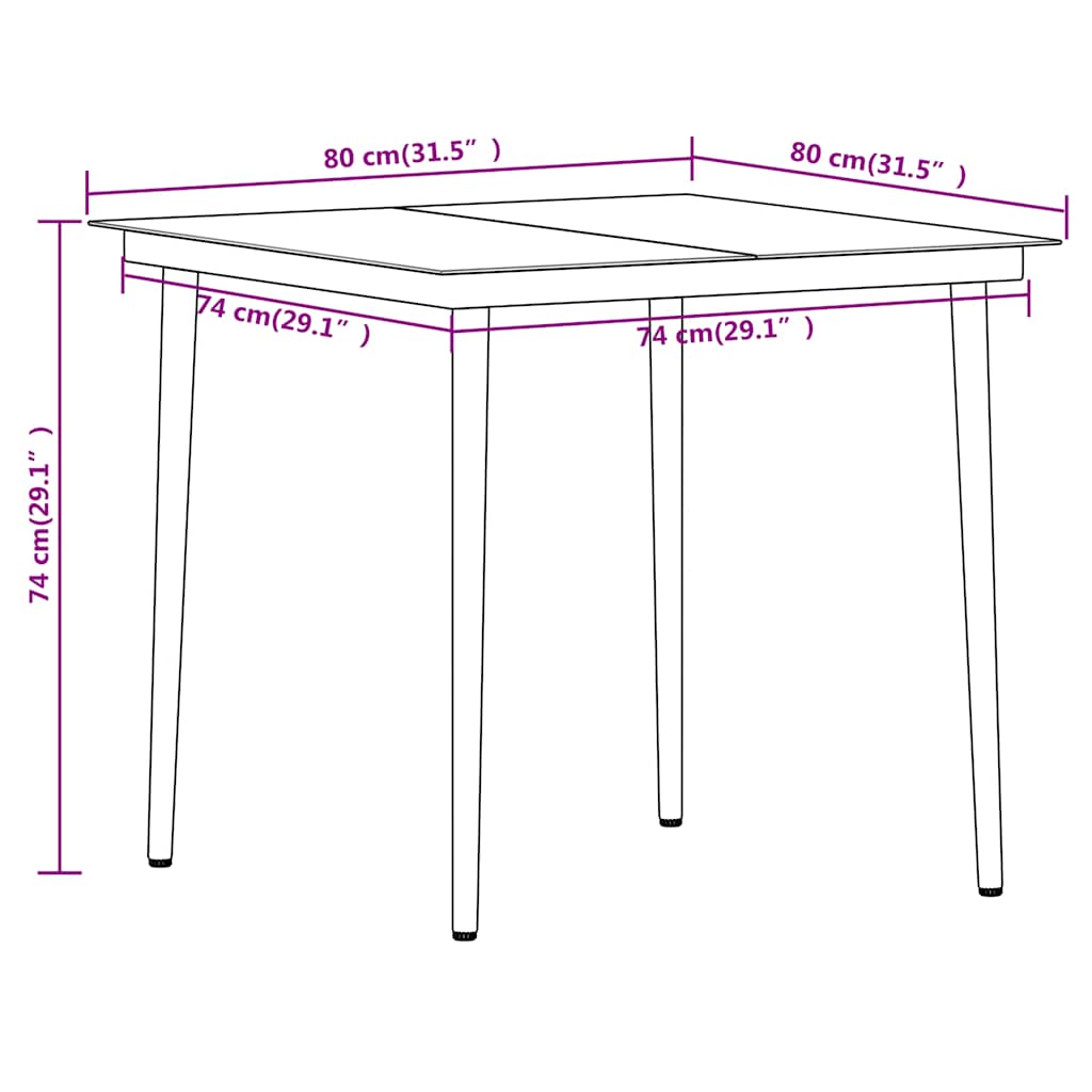 3099173 vidaXL 3 Piece Garden Dining Set Oak (48582+318749)