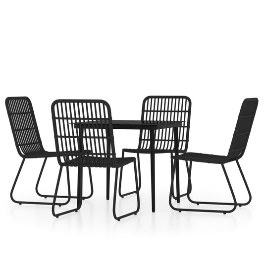 5 Piece Garden Dining Set Black 5 Piece Garden Dining Set Black
