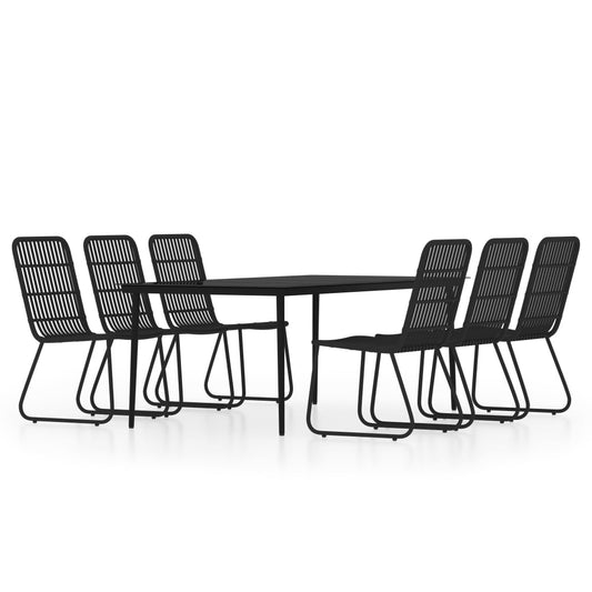 Dining Set | Black | Powder-coated steel | Large | UV-resistant materials Dining Set | Black | Powder-coated steel | Large | UV-resistant materials