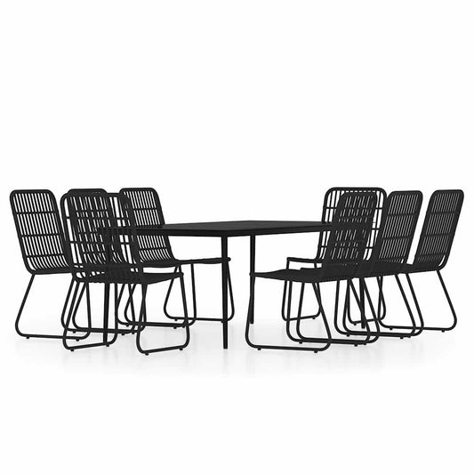 9 Piece Garden Dining Set Black 9 Piece Garden Dining Set Black