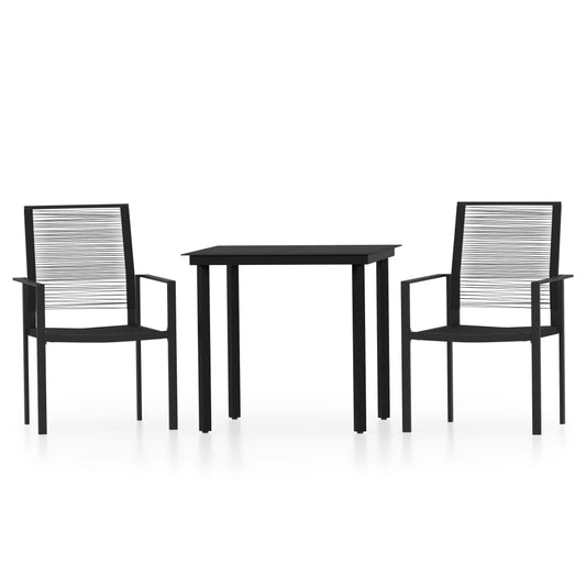 3 Piece Garden Dining Set Black 3 Piece Garden Dining Set Black