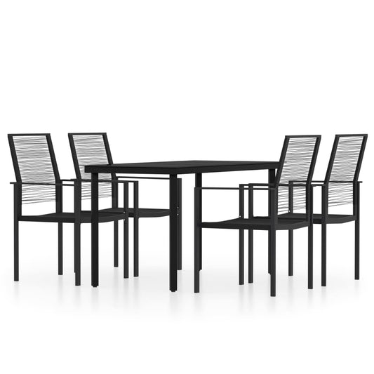 5 Piece Garden Dining Set Black 5 Piece Garden Dining Set Black