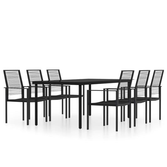 7 Piece Garden Dining Set Black 7 Piece Garden Dining Set Black