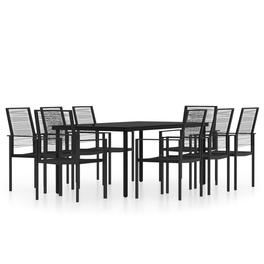 9 Piece Garden Dining Set Black 9 Piece Garden Dining Set Black