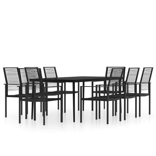 9 Piece Garden Dining Set Black 9 Piece Garden Dining Set Black
