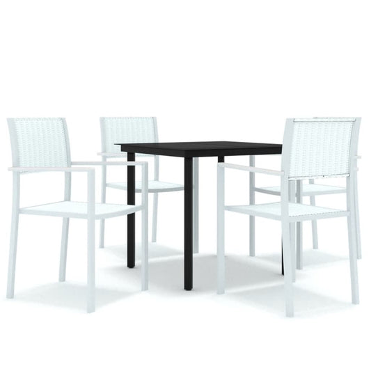 5 Piece Garden Dining Set White 5 Piece Garden Dining Set White