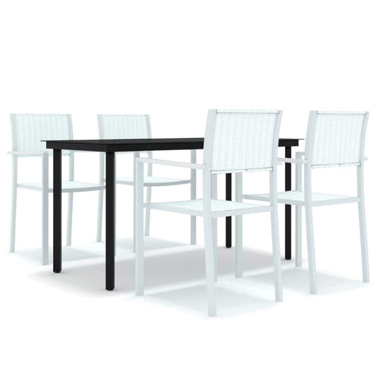 5 Piece Garden Dining Set White 5 Piece Garden Dining Set White
