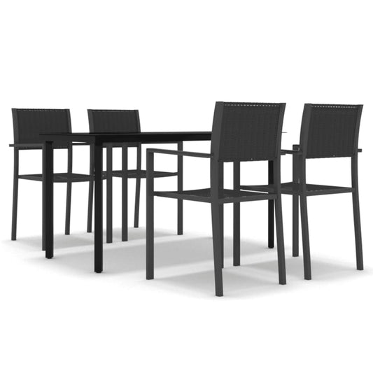 5 Piece Garden Dining Set Black 5 Piece Garden Dining Set Black