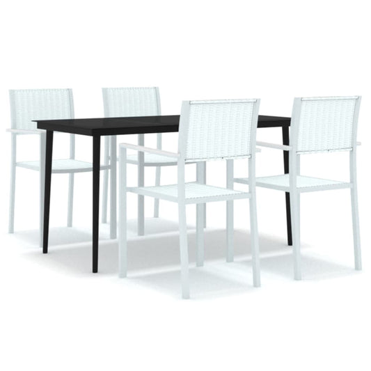 5 Piece Garden Dining Set White 5 Piece Garden Dining Set White