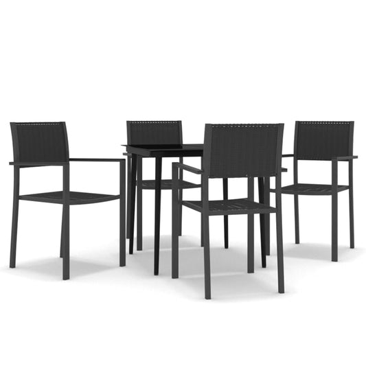 5 Piece Garden Dining Set Black 5 Piece Garden Dining Set Black