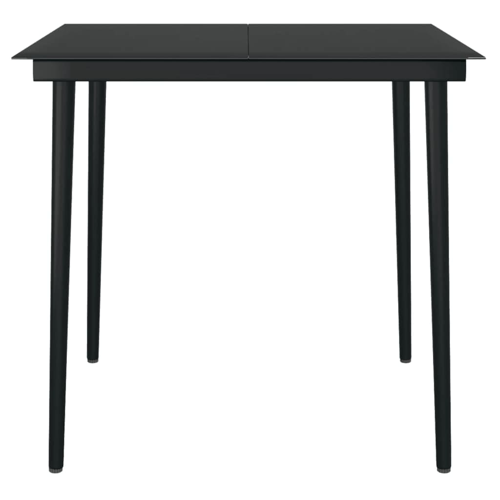 Garden Dining Set | Black | Powder-Coated Steel | 5 Piece | Light Weight