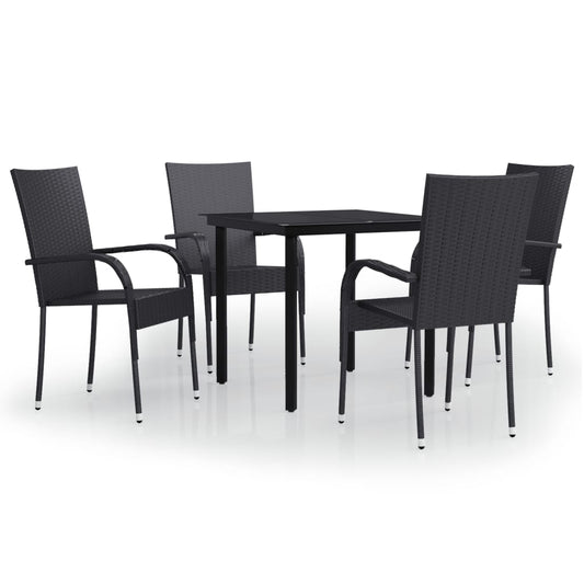 5 Piece Outdoor Dining Set Black 5 Piece Outdoor Dining Set Black