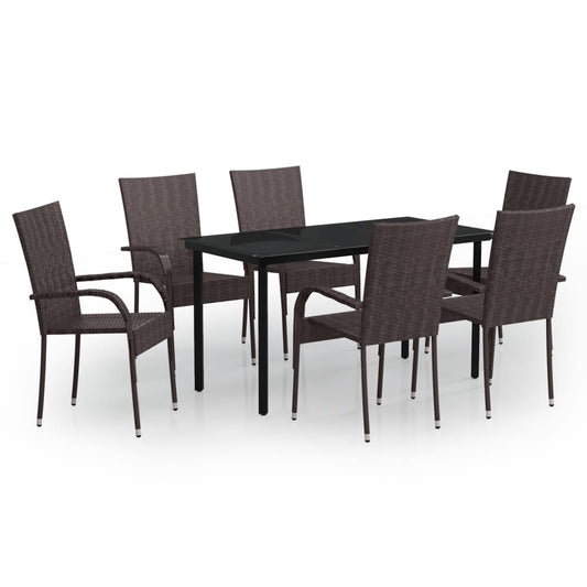Garden Dining Set | Brown and Black Garden Dining Set | Brown and Black