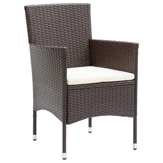 Garden Dining Chair | Set of 2 | Brown | Poly rattan, Powder-Coated Steel Garden Dining Chair | Set of 2 | Brown | Poly rattan, Powder-Coated Steel