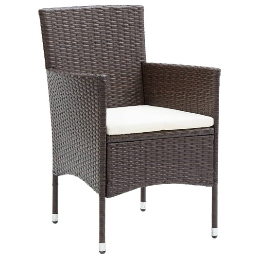 Garden Dining Chairs 4 pcs Poly Rattan Brown Garden Dining Chairs 4 pcs Poly Rattan Brown