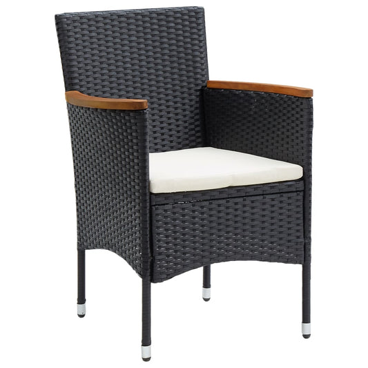 Garden Dining Chairs 4 pcs Poly Rattan Black Garden Dining Chairs 4 pcs Poly Rattan Black