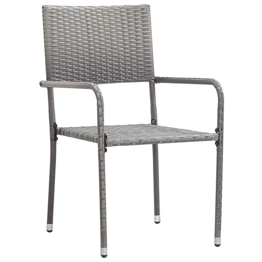 Garden Dining Chair | Set of 2 | Grey | PE rattan, steel Garden Dining Chair | Set of 2 | Grey | PE rattan, steel