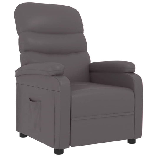 Recliner Chair Grey Faux Leather Recliner Chair Grey Faux Leather