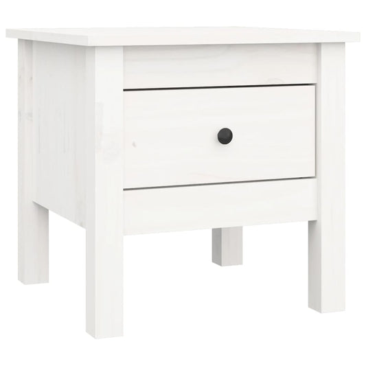 Side Table White 40x40x39 cm Solid Wood Pine Side Table White 40x40x39 cm Solid Wood Pine