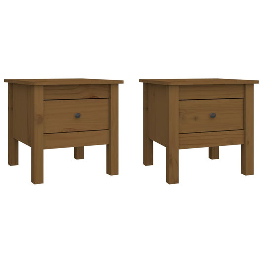 Side Tables 2 pcs Honey Brown 40x40x39 cm Solid Wood Pine Side Tables 2 pcs Honey Brown 40x40x39 cm Solid Wood Pine