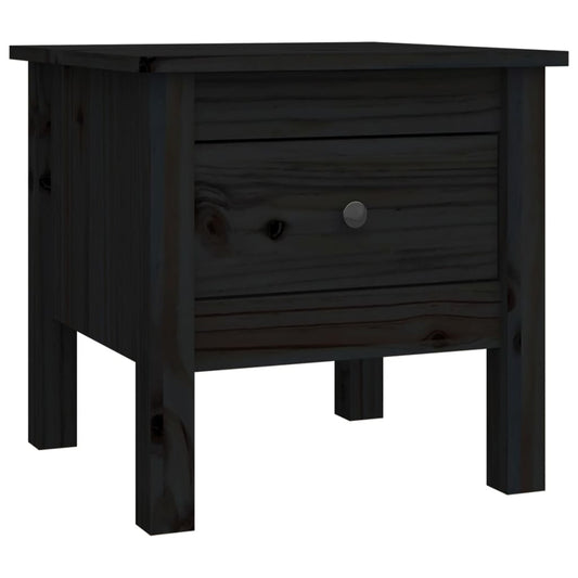 Side Table Black 40x40x39 cm Solid Wood Pine Side Table Black 40x40x39 cm Solid Wood Pine