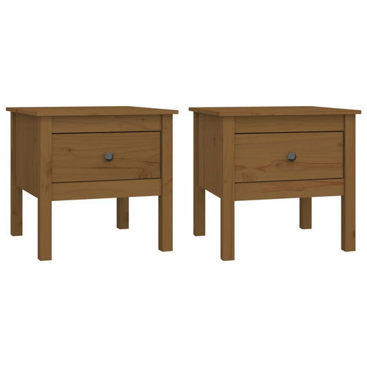 Side Tables 2 pcs Honey Brown 50x50x49 cm Solid Wood Pine Side Tables 2 pcs Honey Brown 50x50x49 cm Solid Wood Pine