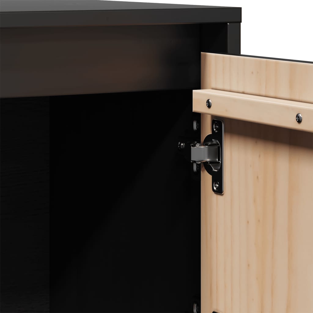 Highboard | Black | Solid pine wood | Medium | Reversible | Highboard