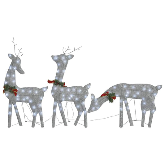 Christmas Reindeer Family 270x7x90 cm Silver Cold White Mesh Christmas Reindeer Family 270x7x90 cm Silver Cold White Mesh