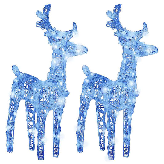 Christmas Reindeers 2 pcs Blue 80 LEDs Acrylic Christmas Reindeers 2 pcs Blue 80 LEDs Acrylic