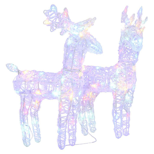 Christmas Reindeers 2 pcs Multicolour 80 LEDs Acrylic Christmas Reindeers 2 pcs Multicolour 80 LEDs Acrylic
