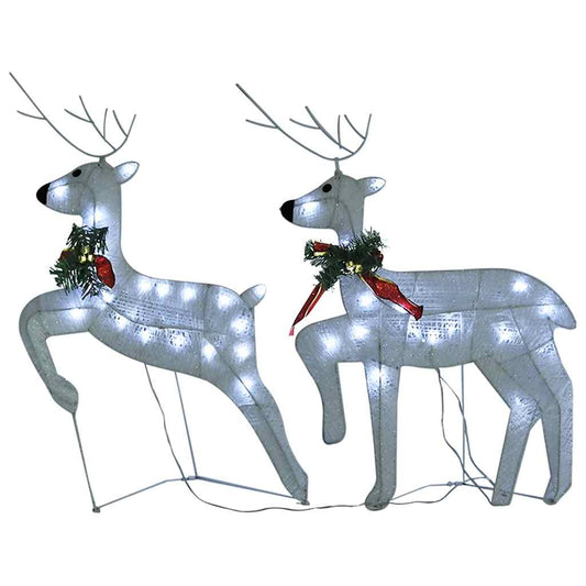Christmas Reindeers 2 pcs White 40 LEDs Christmas Reindeers 2 pcs White 40 LEDs