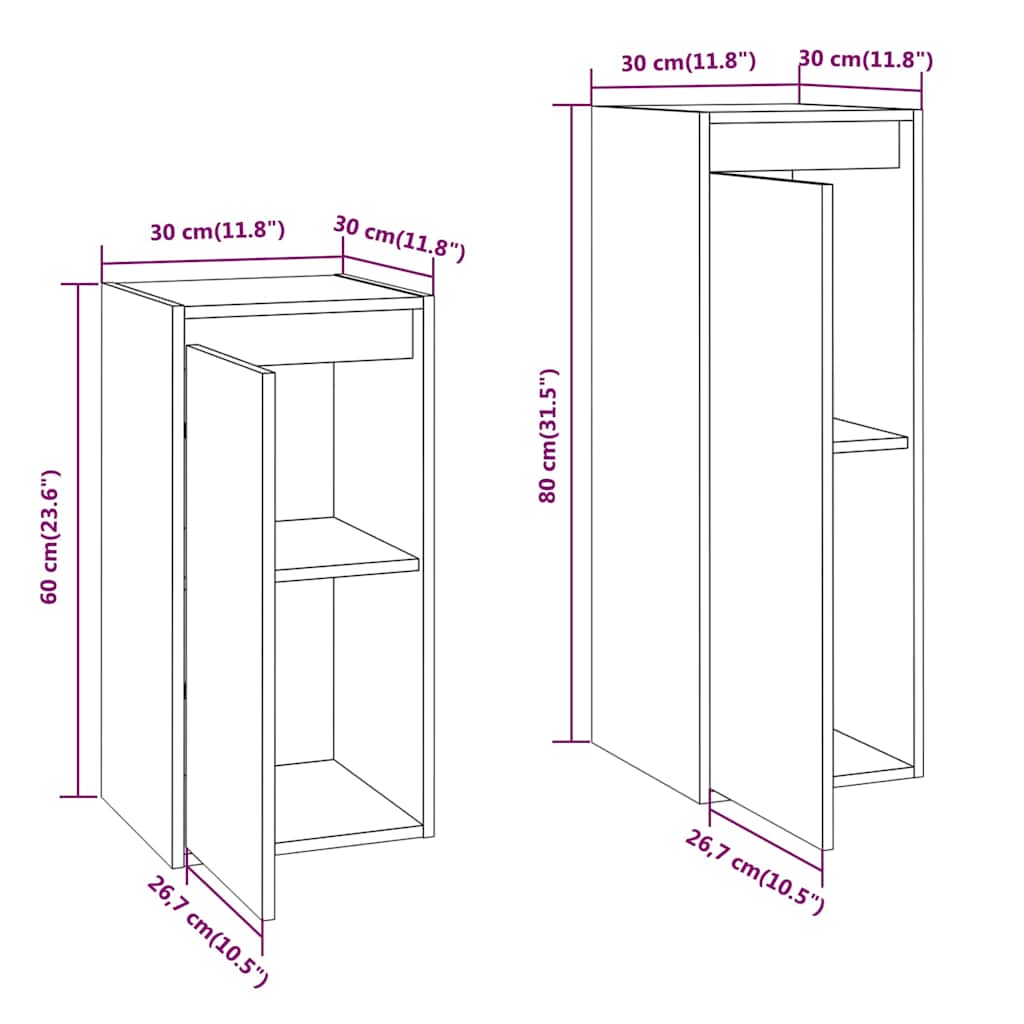 TV Cabinets 2 pcs Solid Wood Pine