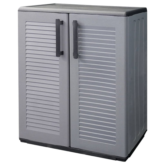 Garden Storage Cabinet Grey and Black 68x37x84 cm PP Garden Storage Cabinet Grey and Black 68x37x84 cm PP