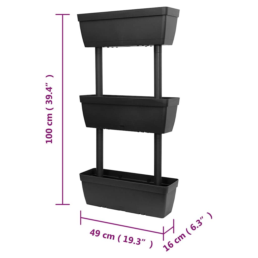 151823 vidaXL Garden Planter 6 pcs 100 cm Anthracite