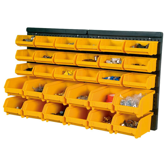 151832 vidaXL 32 Piece Storage Bin Kit with Wall Panels Yellow and Black 151832 vidaXL 32 Piece Storage Bin Kit with Wall Panels Yellow and Black