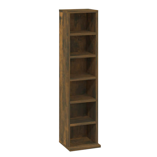 CD Cabinet Smoked Oak 21x20x88 cm Engineered Wood CD Cabinet Smoked Oak 21x20x88 cm Engineered Wood