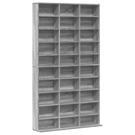 CD Cabinet Grey Sonoma 102x23x177.5 cm Engineered Wood CD Cabinet Grey Sonoma 102x23x177.5 cm Engineered Wood
