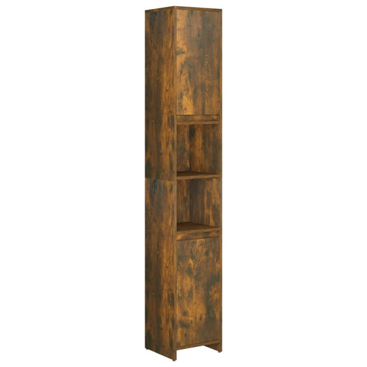 Bathroom Cabinet Smoked Oak 30x30x183.5 cm Engineered Wood Bathroom Cabinet Smoked Oak 30x30x183.5 cm Engineered Wood