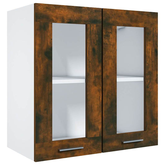Hanging Glass Cabinet "Lyon" Smoked Oak 60x31x60 cm Hanging Glass Cabinet "Lyon" Smoked Oak 60x31x60 cm