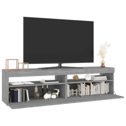 815126 vidaXL TV Cabinet with LED Lights 2 pcs Grey Sonoma 75x35x40 cm 815126 vidaXL TV Cabinet with LED Lights 2 pcs Grey Sonoma 75x35x40 cm
