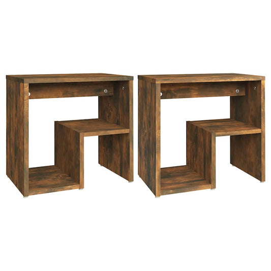 Bed Cabinets 2 pcs Smoked Oak 40x30x40 cm Engineered Wood Bed Cabinets 2 pcs Smoked Oak 40x30x40 cm Engineered Wood