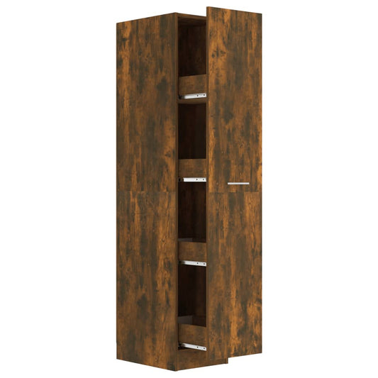 Apothecary Cabinet Smoked Oak 30x42.5x150 cm Engineered Wood Apothecary Cabinet Smoked Oak 30x42.5x150 cm Engineered Wood